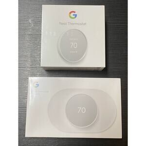 Google Nest Smart Programmable Wi-Fi Thermostat Snow (GA01334-US) with Trim Kit